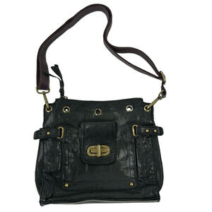 River Island black leather purse - purple crossbody strap